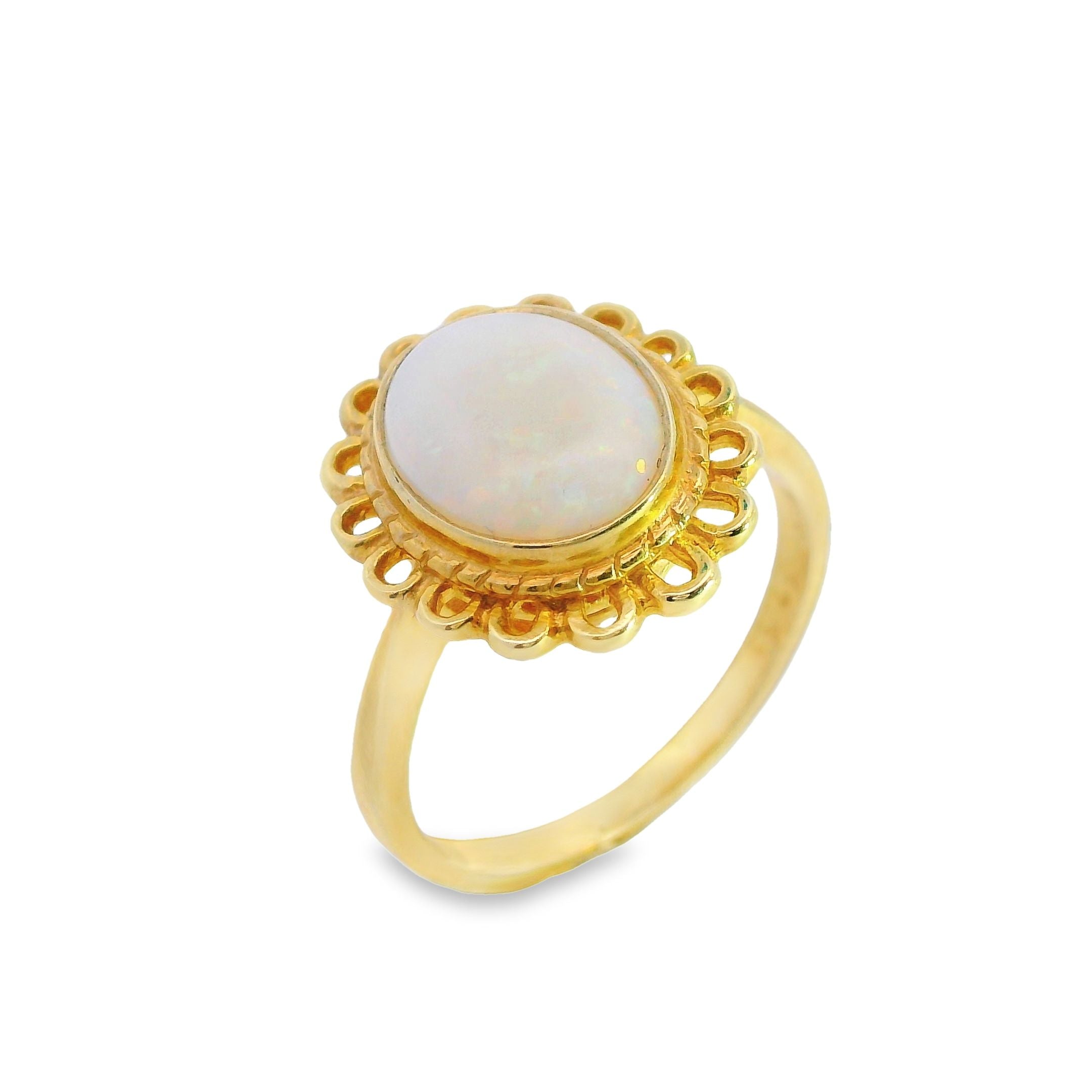 Fancy Oval Rub Over Single Stone