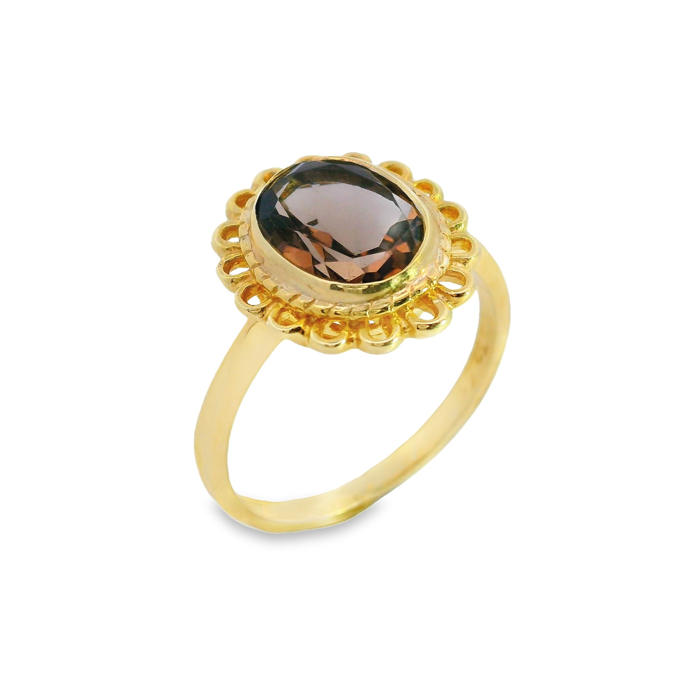 Fancy Oval Rub Over Single Stone