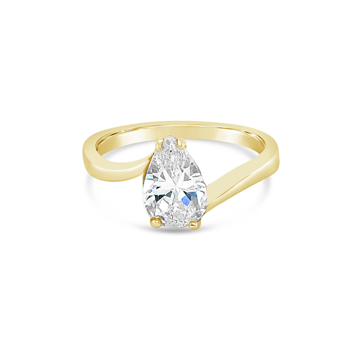 9ct Pear Shape CZ single stone crossover