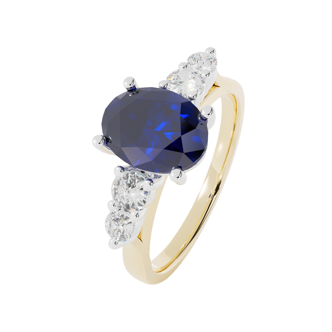 Lab Grown Diamond and Gemstone Five Stone Ring