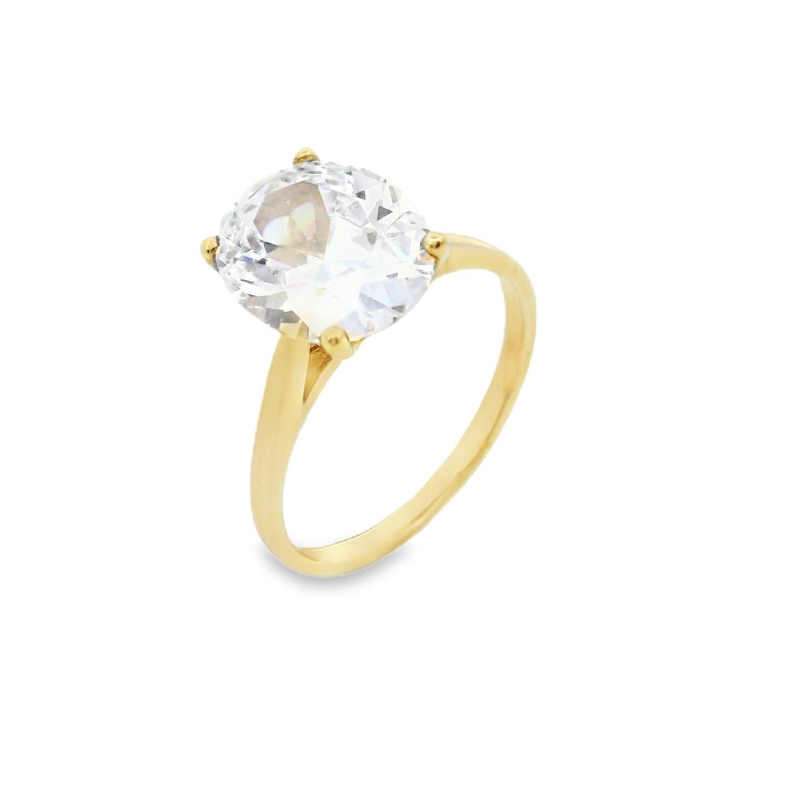 9ct Gold Oval CZ Solitaire