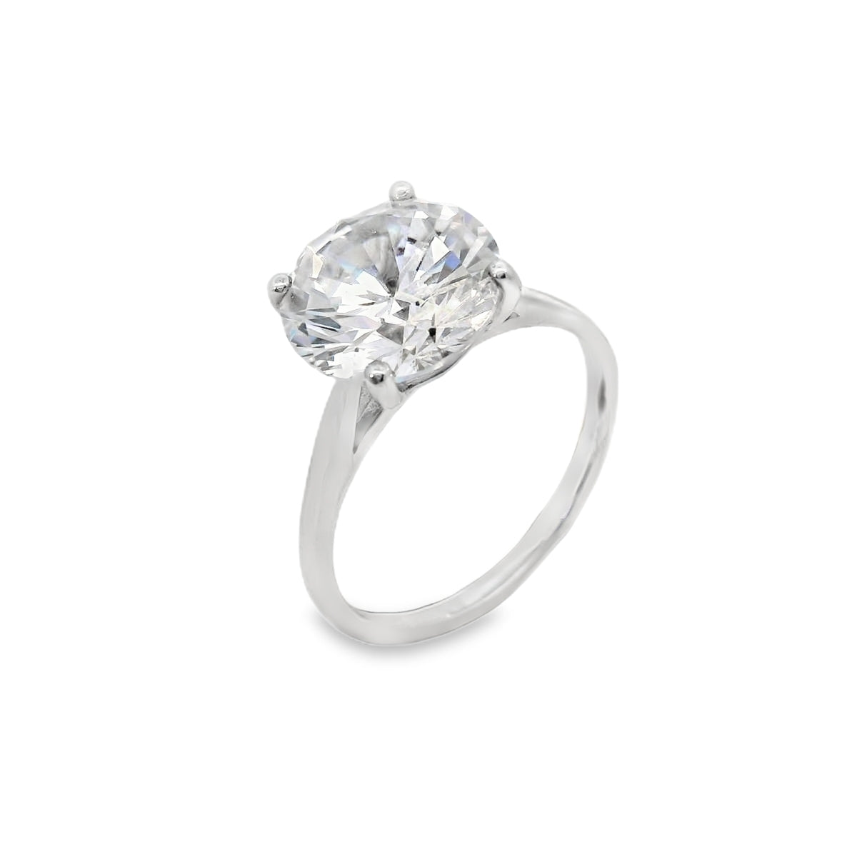 9ct Gold round CZ 4 claw Single Stone