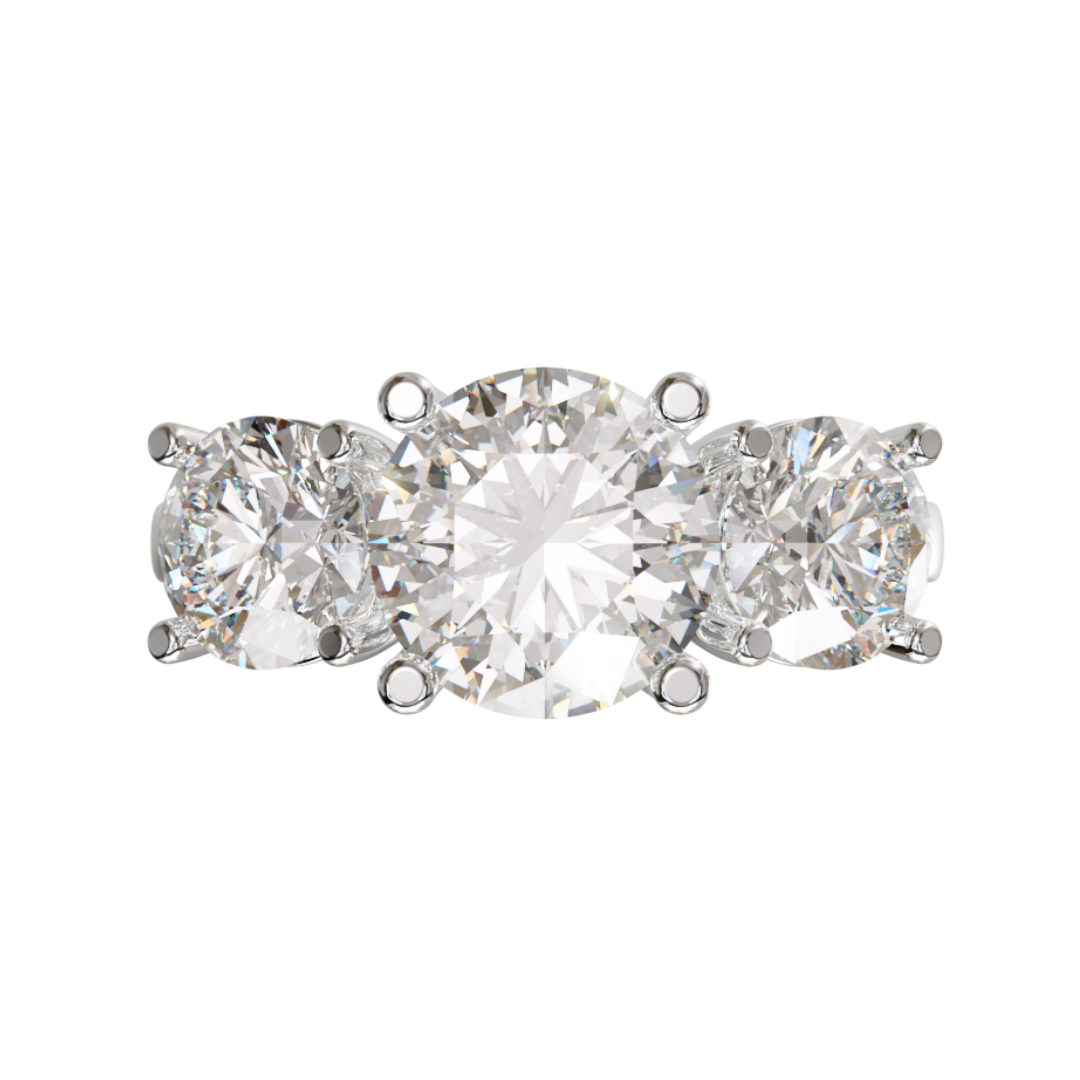 Lab Grown Diamond Round Trilogy Ring