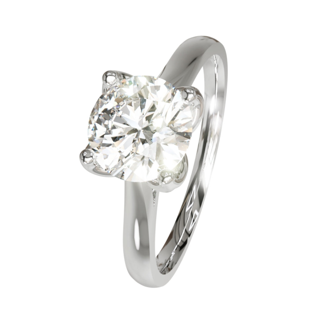 Lab Grown Diamond Round Single Stone Ring (In Stock)