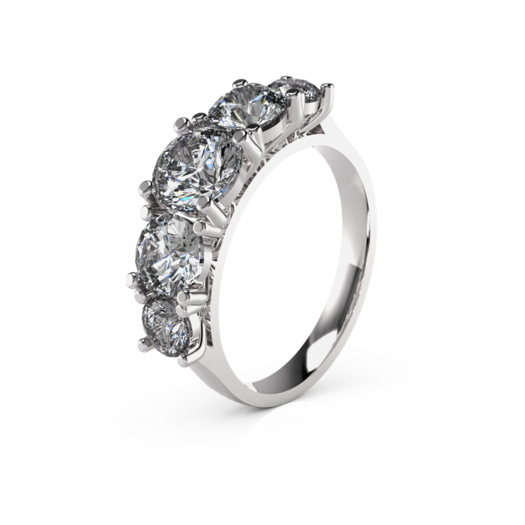 Five stone tapered CZ Eternity