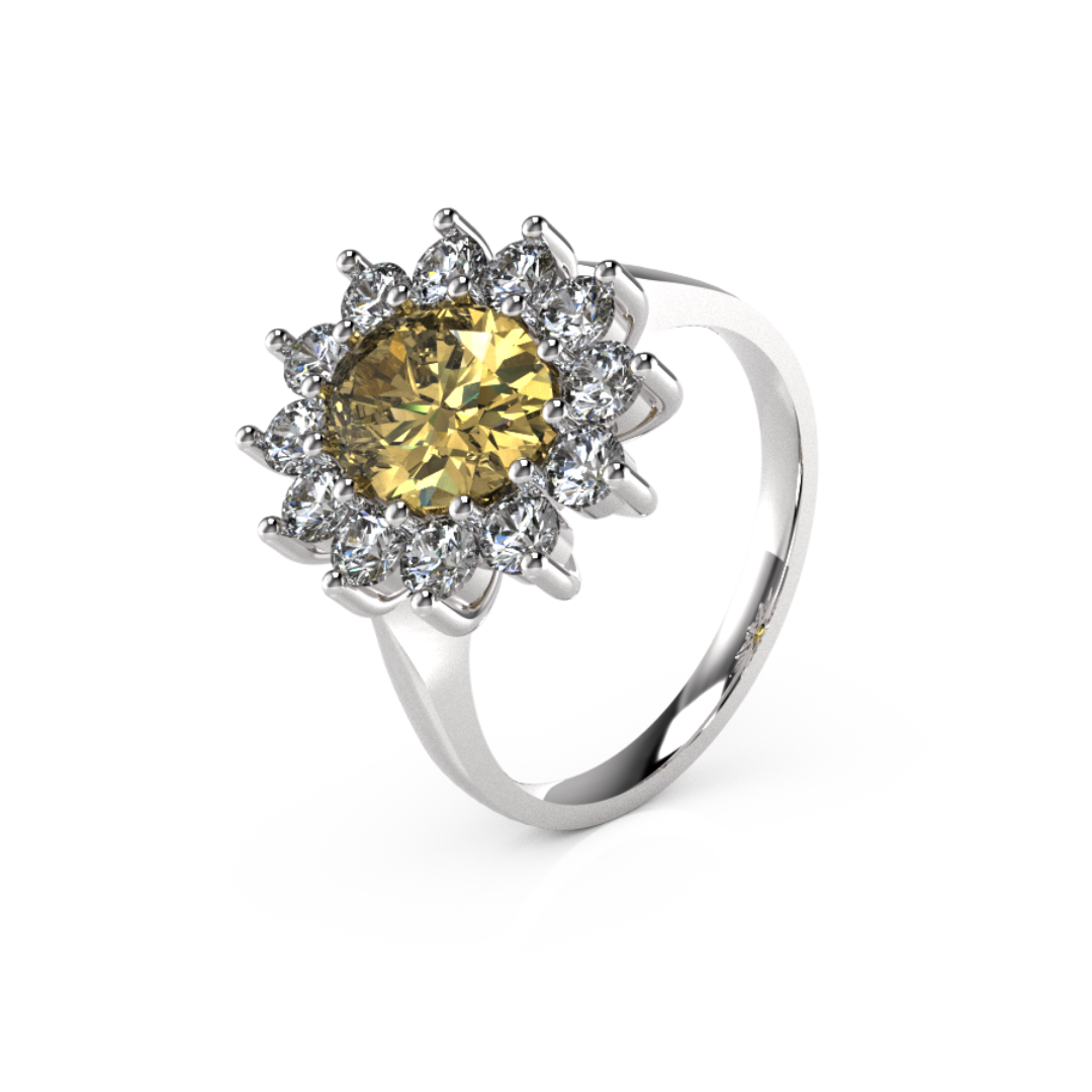 Oval Star Cluster Ring