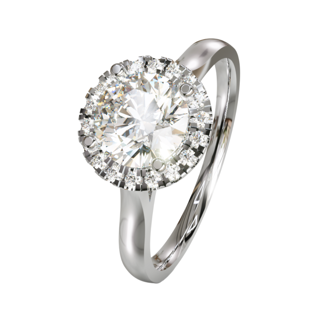 Lab Grown Diamond Round Halo Ring