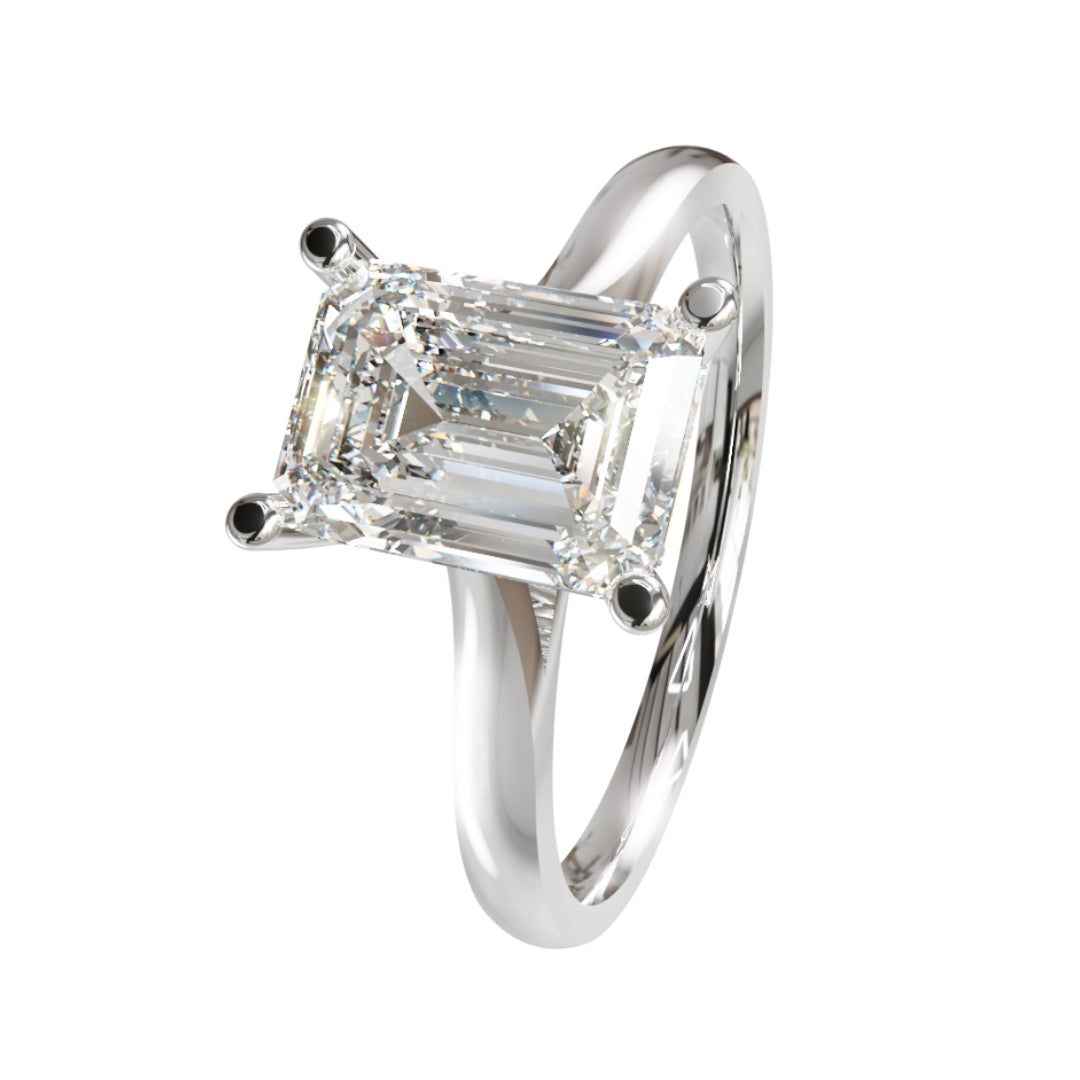 Lab Grown Diamond Emerald Single Stone Ring