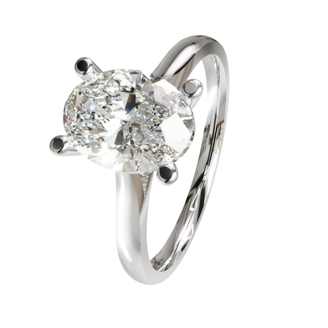 Lab Grown Diamond Oval Single Stone Ring