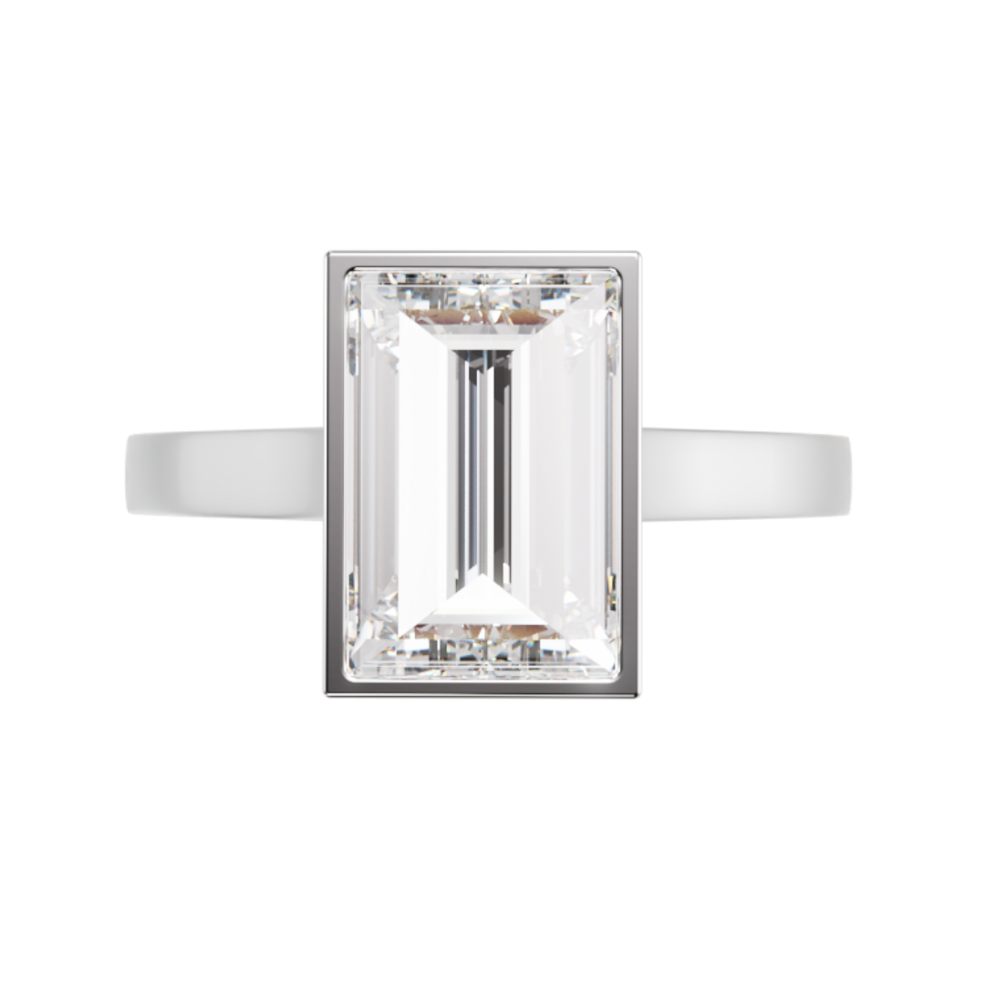 Lab Grown Diamond Baguette Cut Single Stone Ring