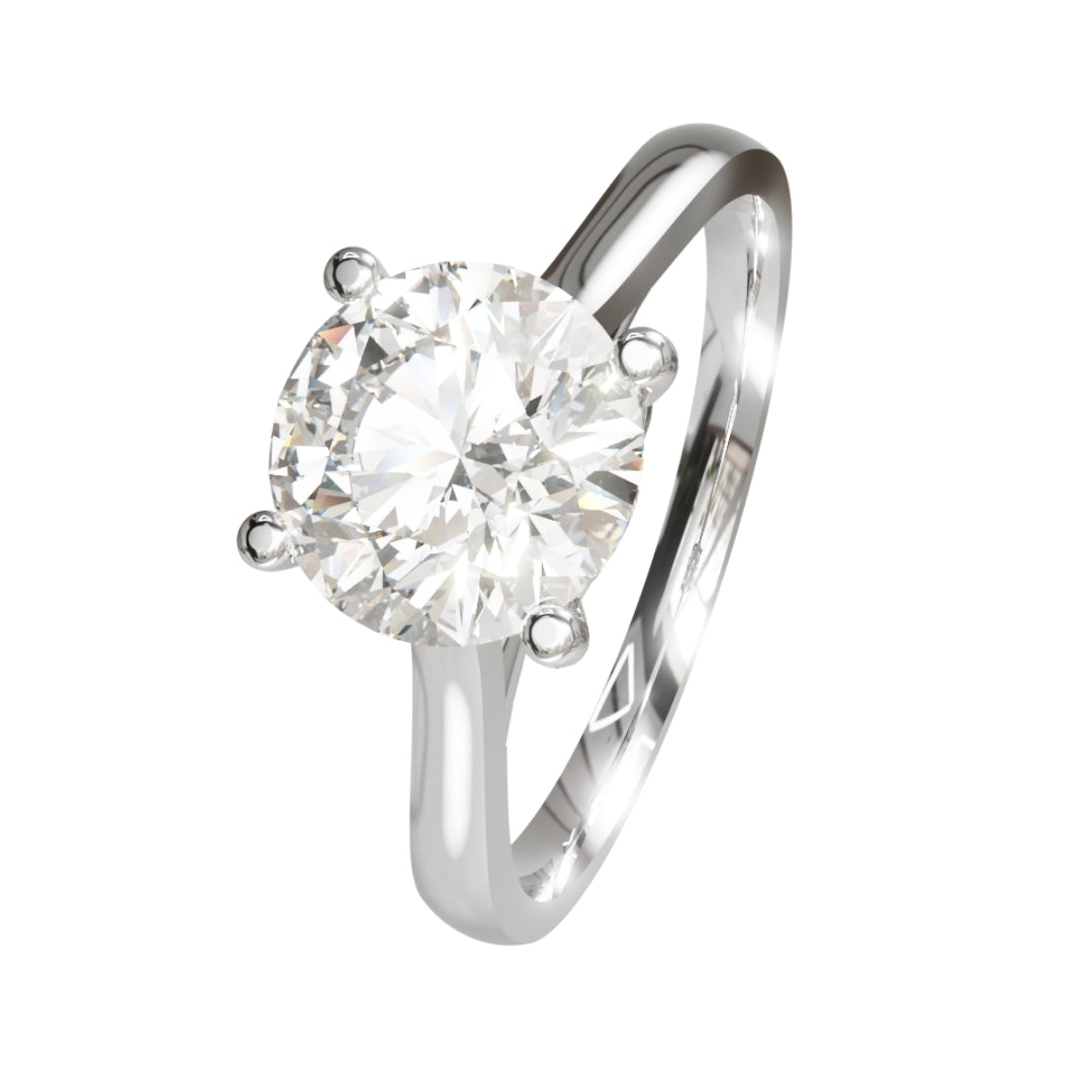 Lab Grown Diamond Round Single Stone Heart Ring