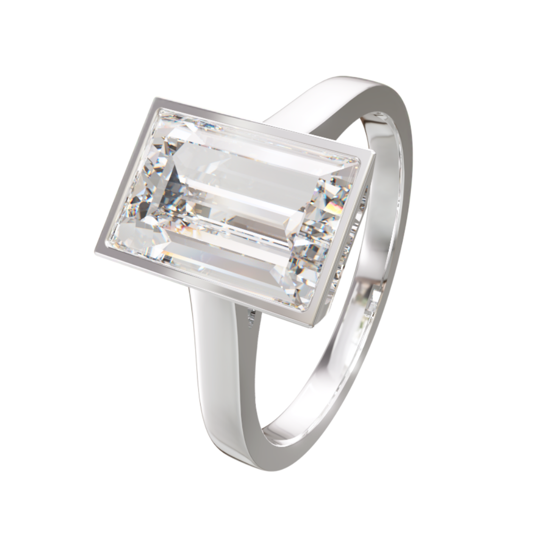 Lab Grown Diamond Baguette Cut Single Stone Ring