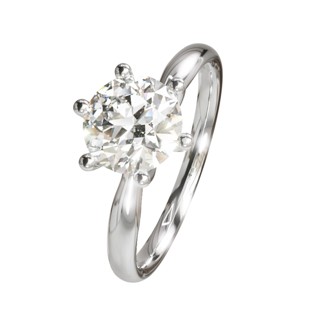 Lab Grown Diamond Round Single Stone Ring