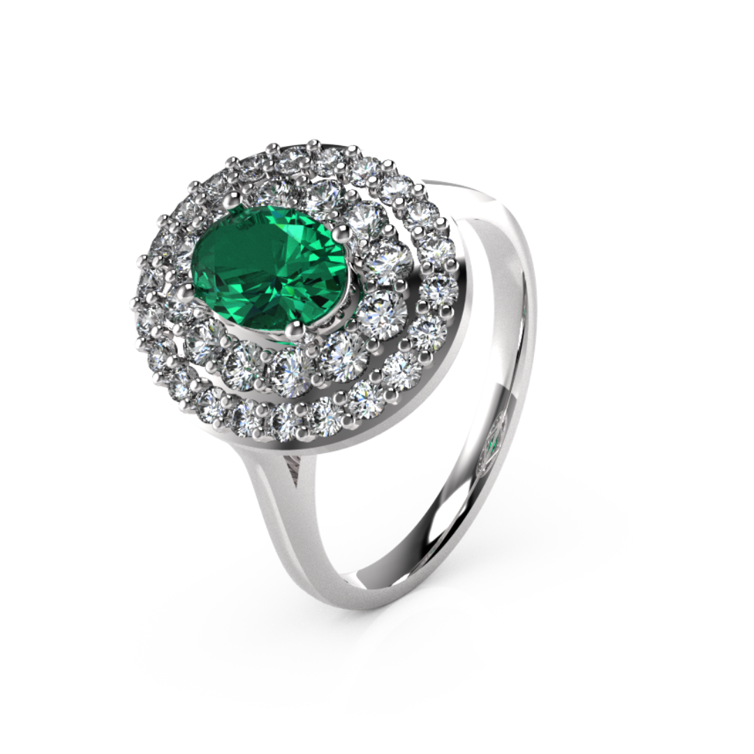 Oval Centre with Double Halo