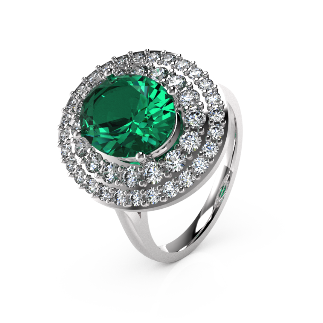 Oval Centre with Double Halo