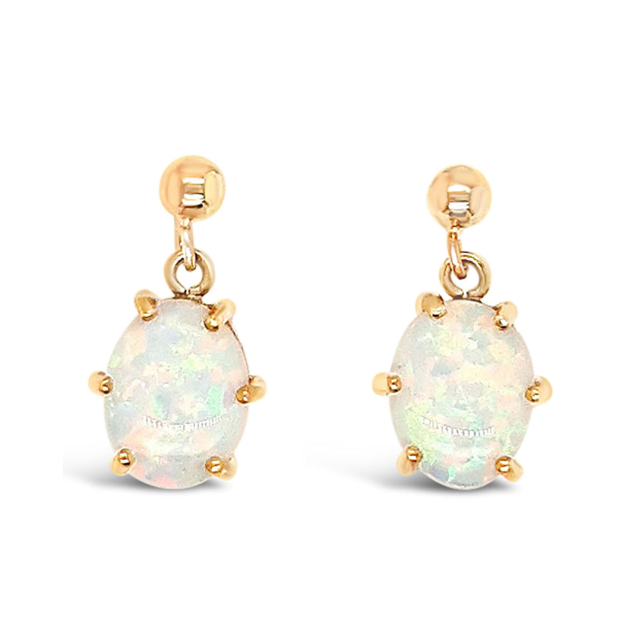 Single Stone Oval Drop Earrings