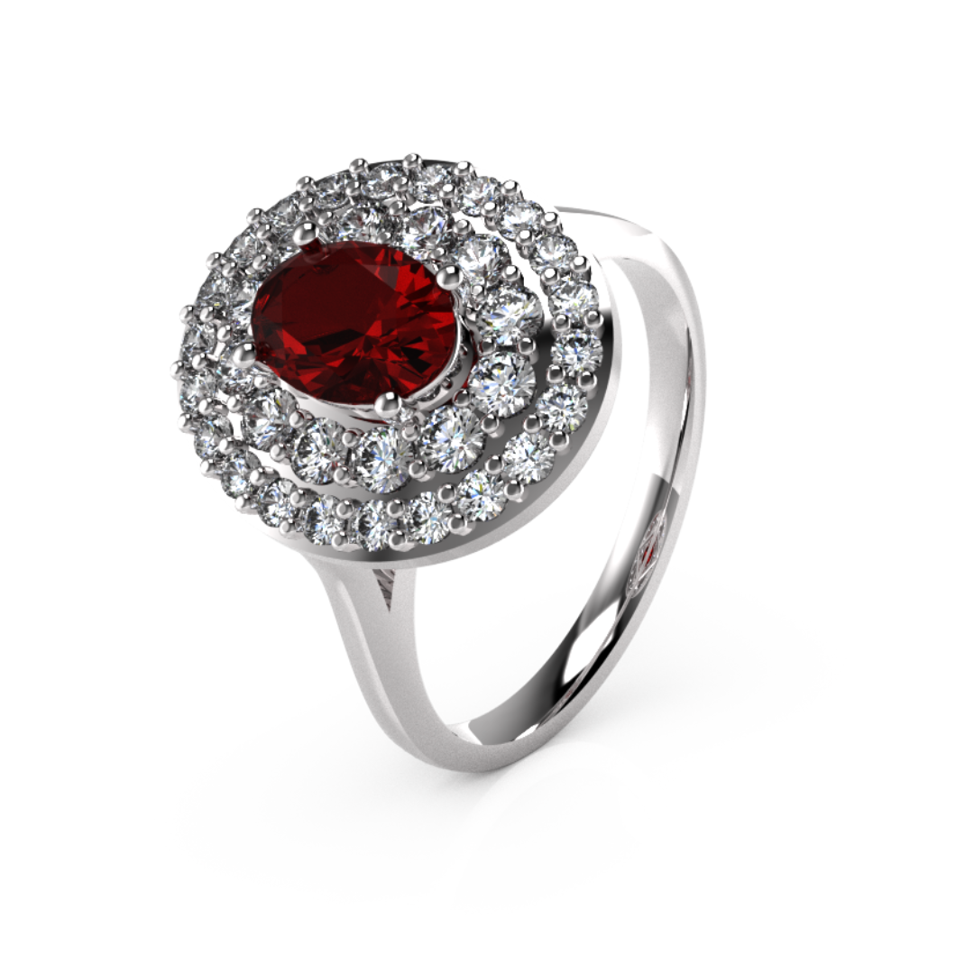 Oval Centre with Double Halo