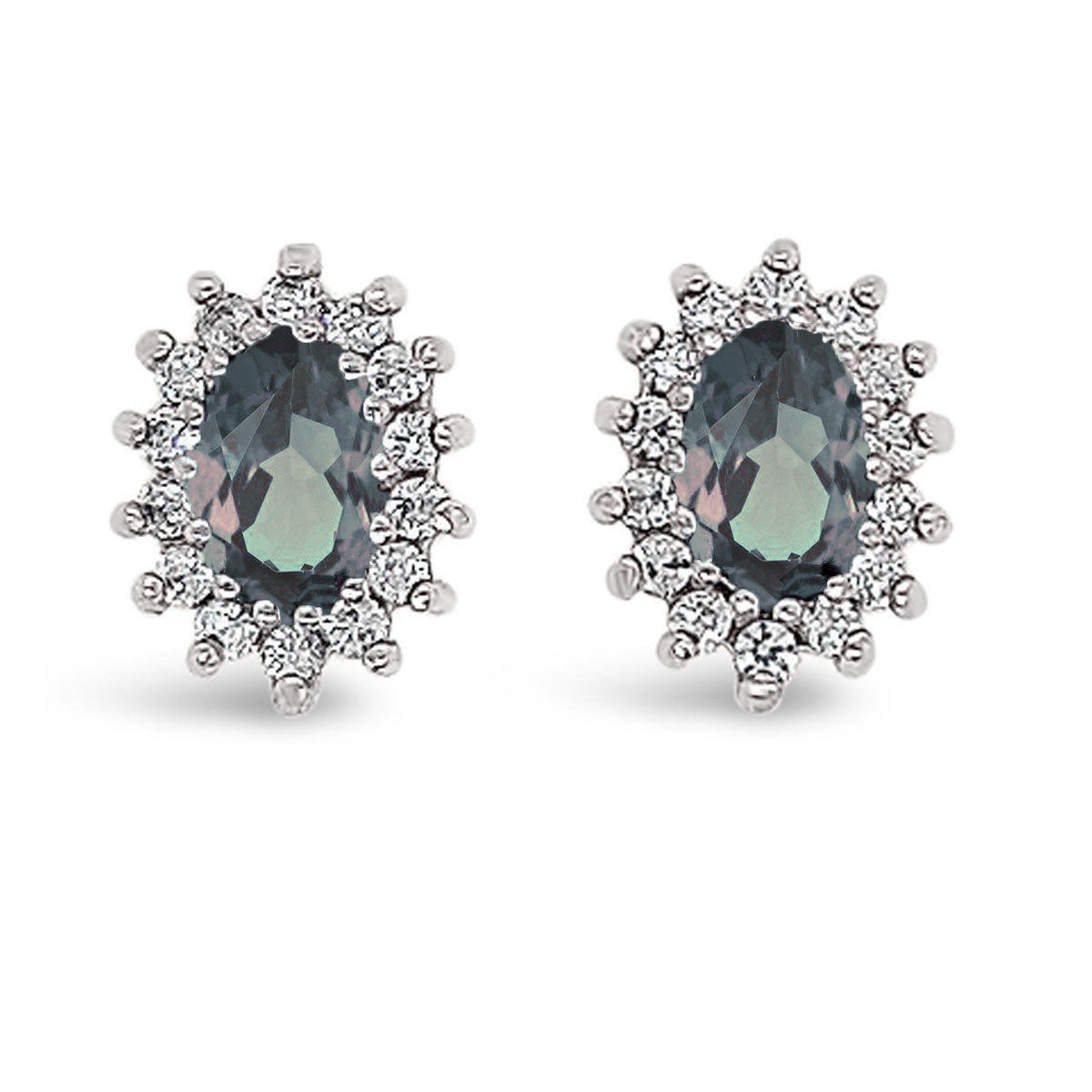 Oval Cluster Stud Earrings