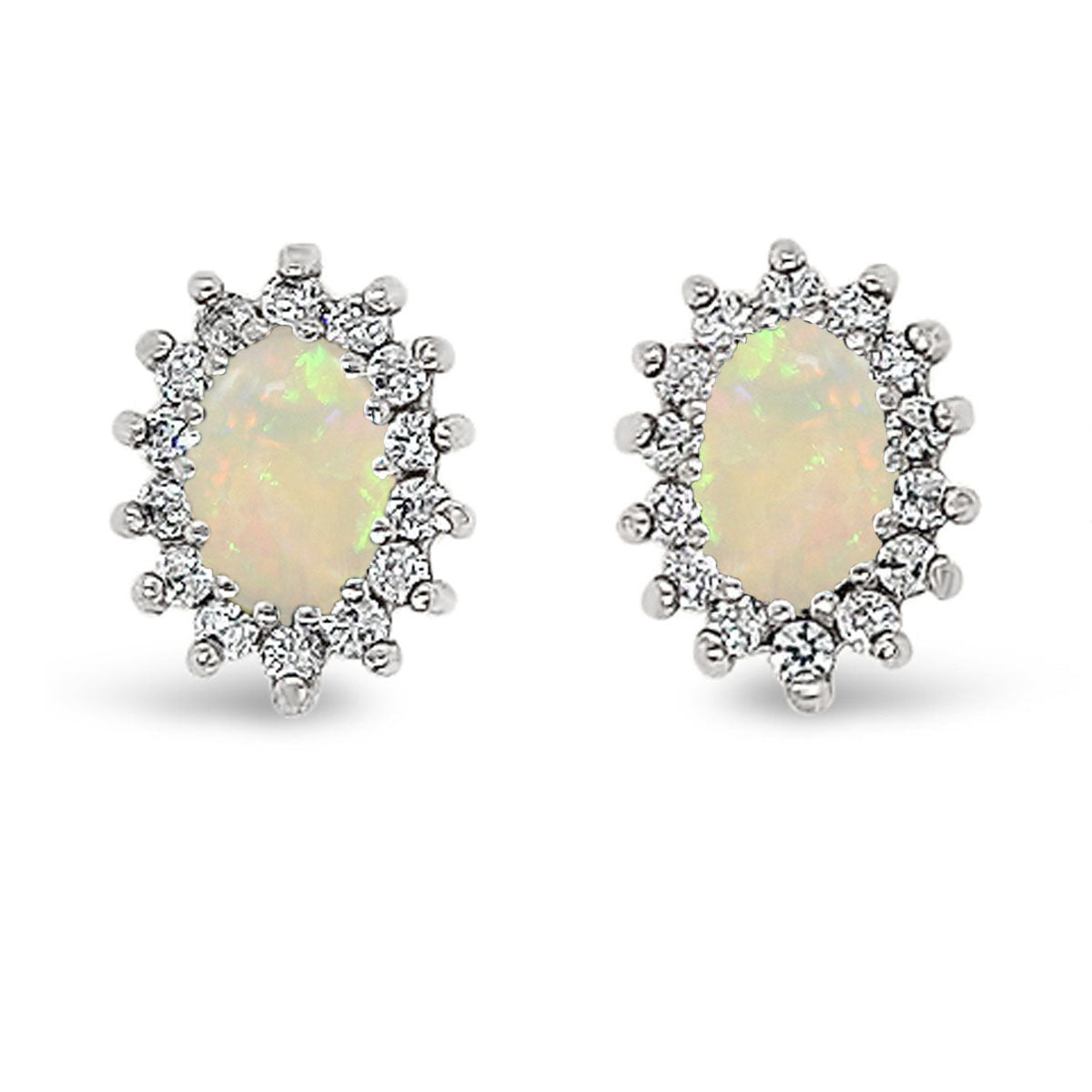 Oval Cluster Stud Earrings