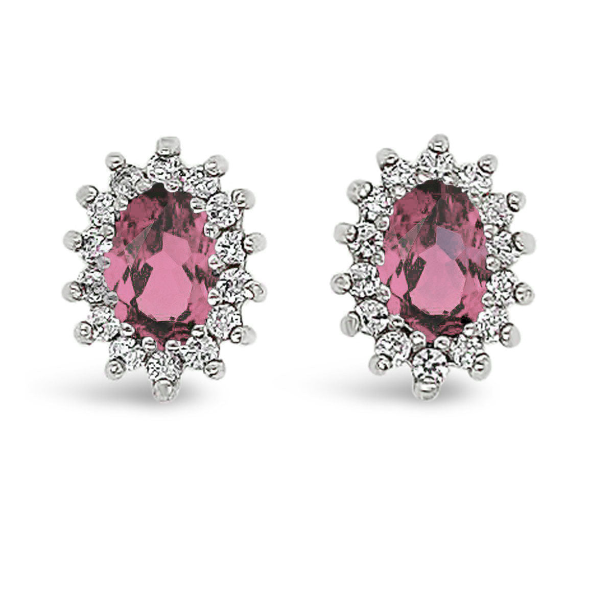 Oval Cluster Stud Earrings
