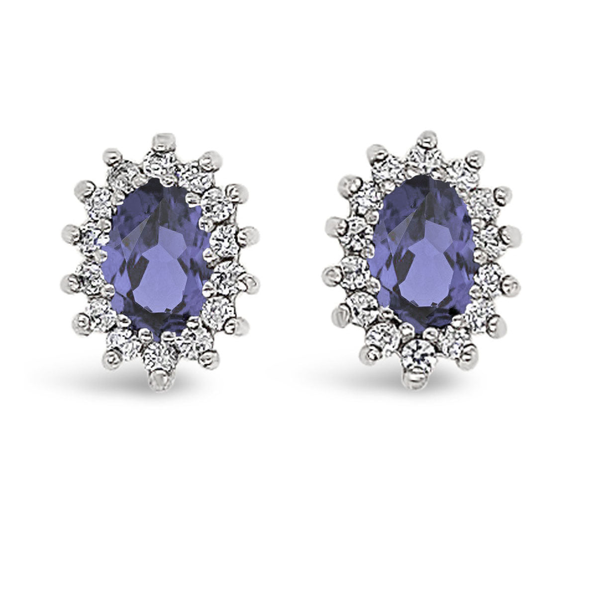 Oval Cluster Stud Earrings
