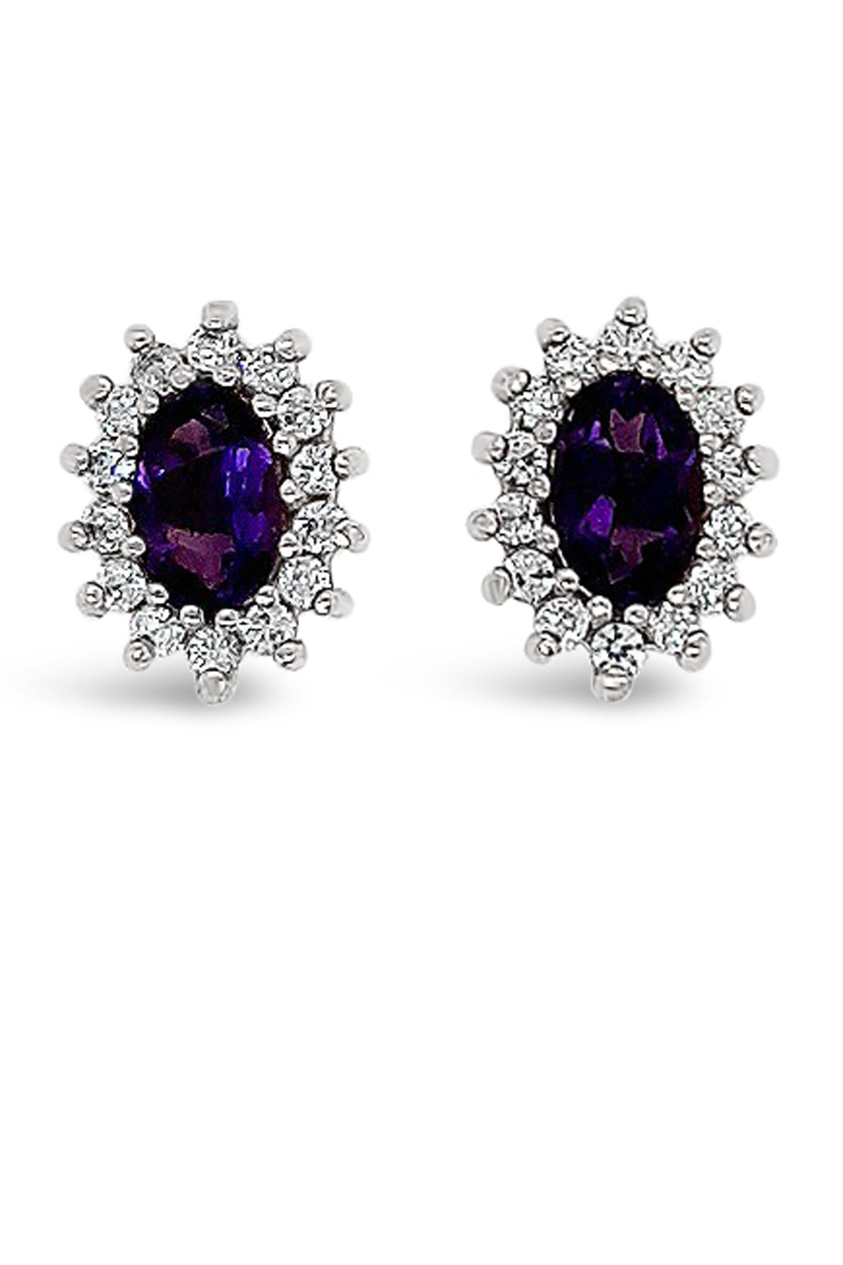 Oval Cluster Stud Earrings