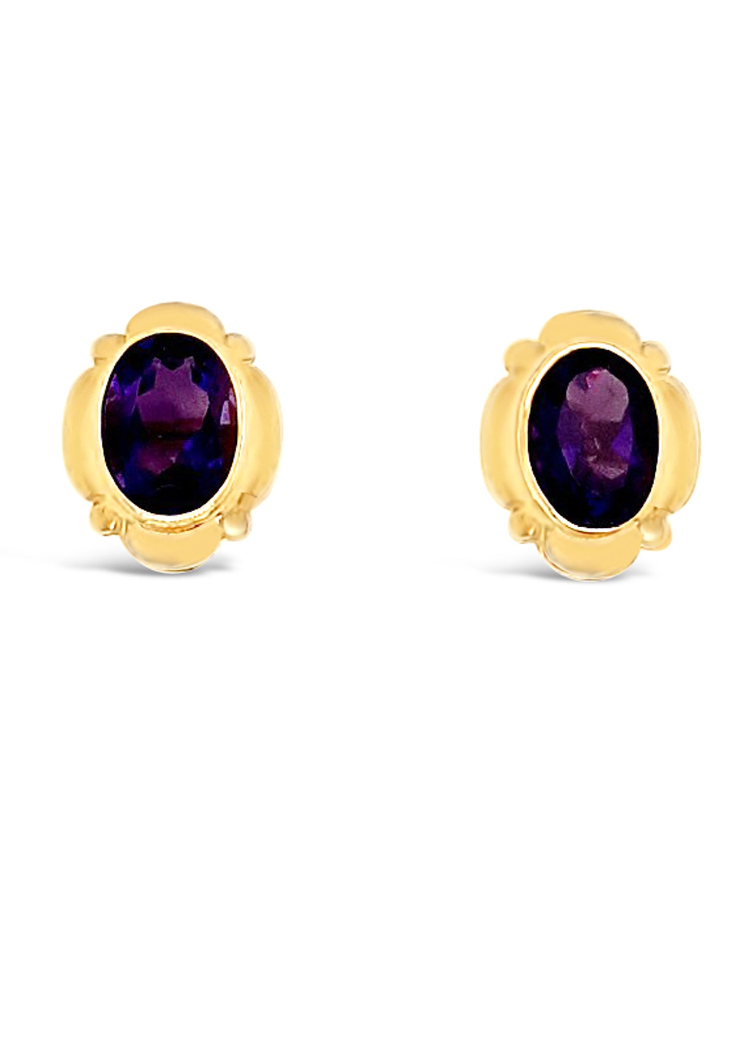 Oval Fancy Rubover Stud Earrings