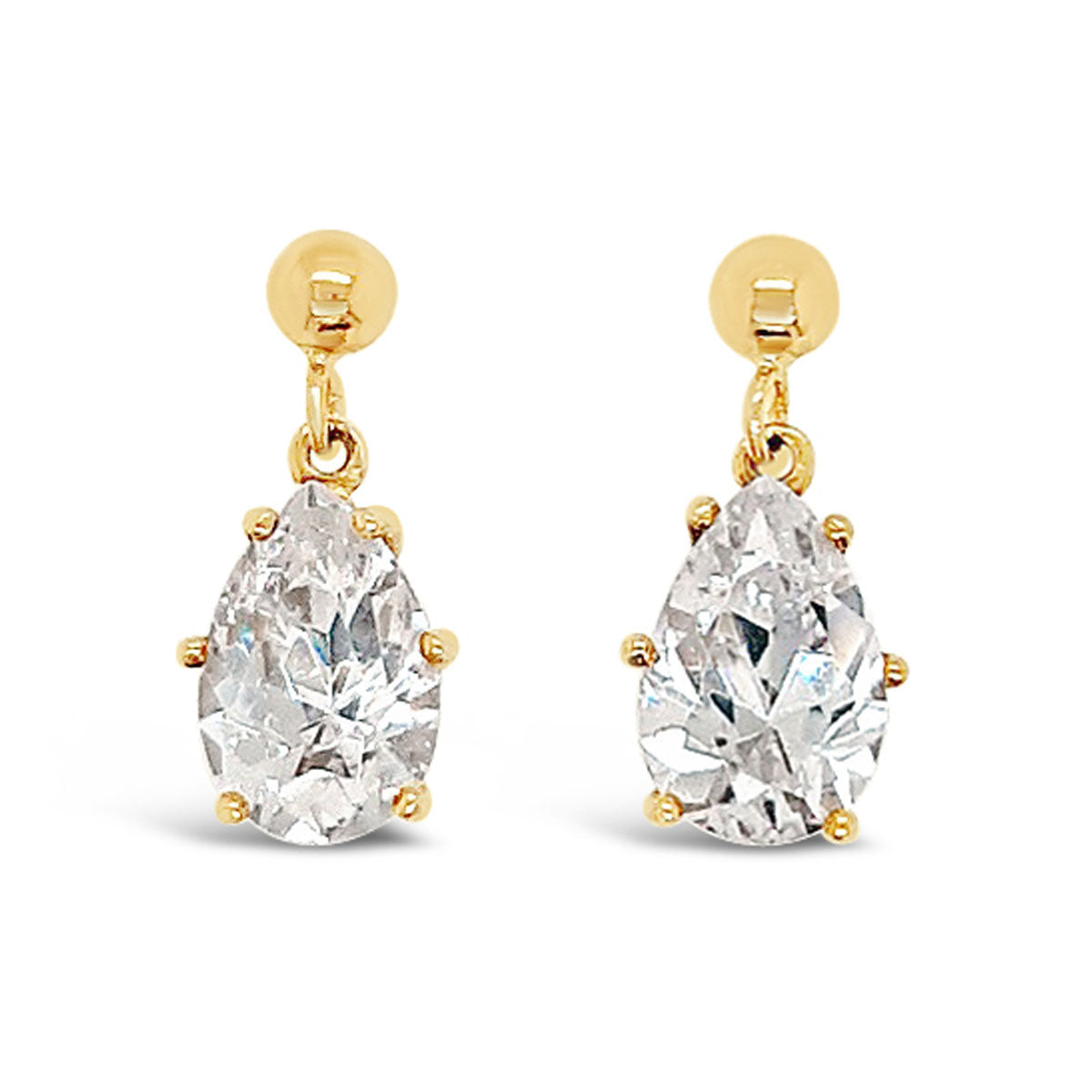 Claw Set Pear Drop Earrings.