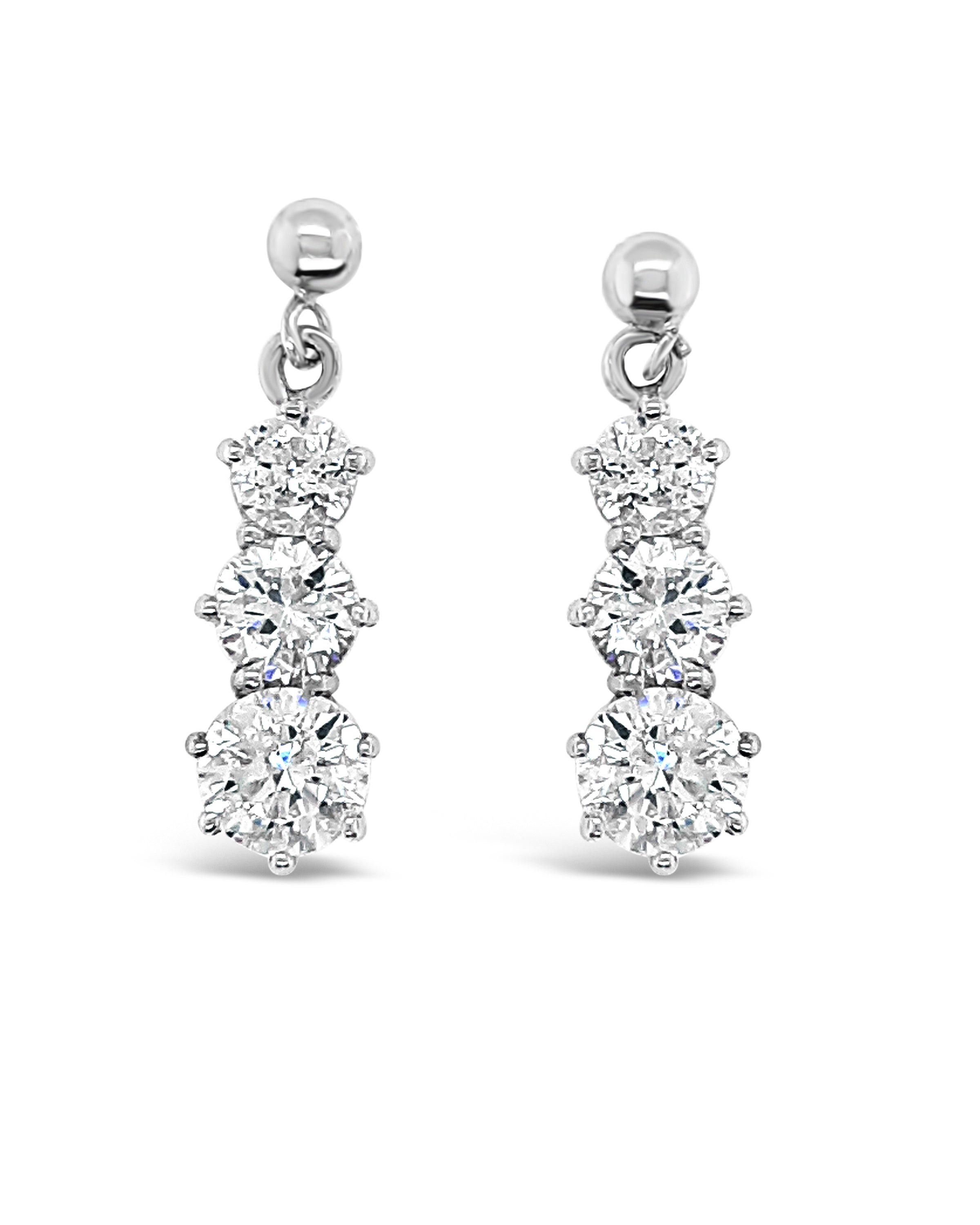 Three Stone Dropper Earring