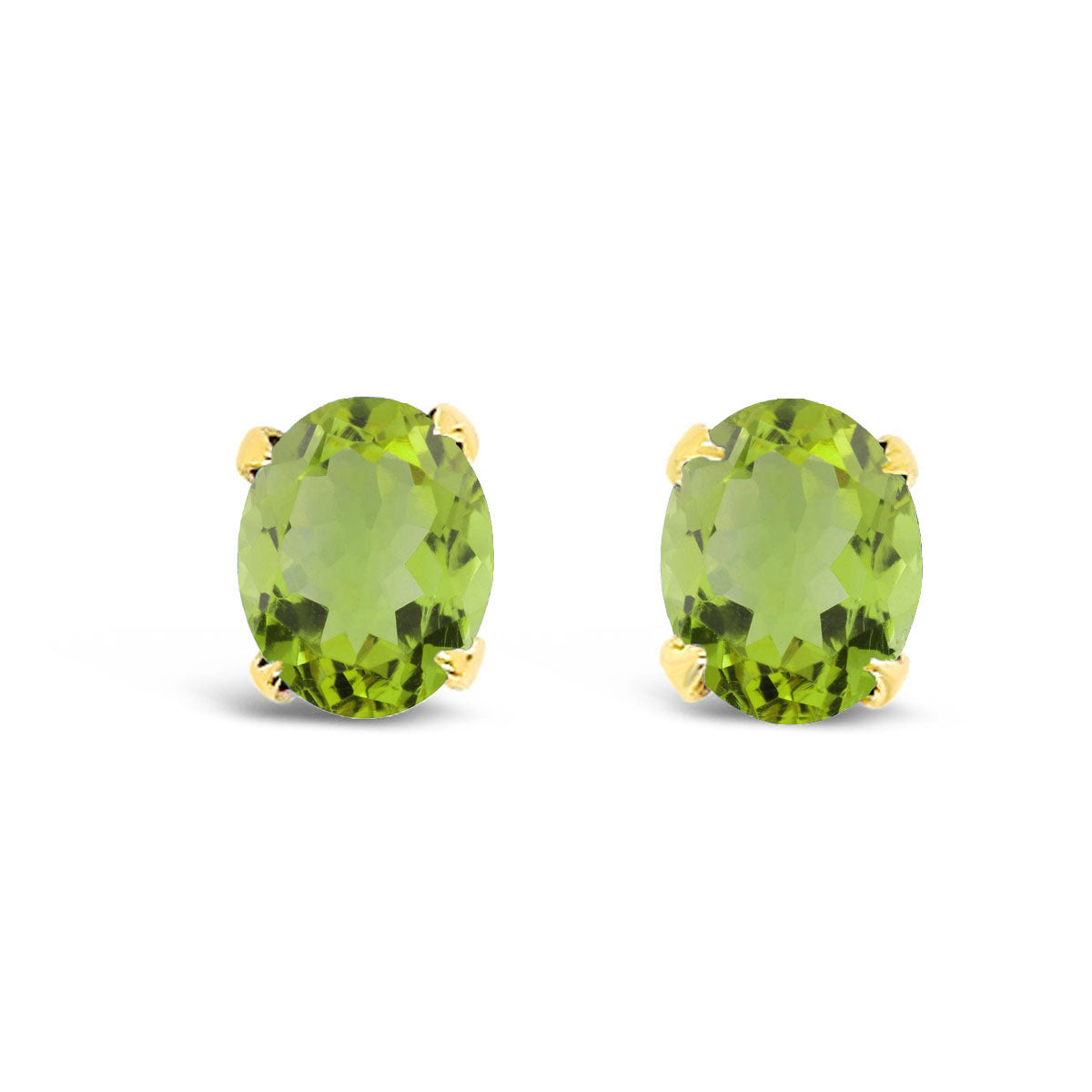 Oval Four Claw Stud Earrings