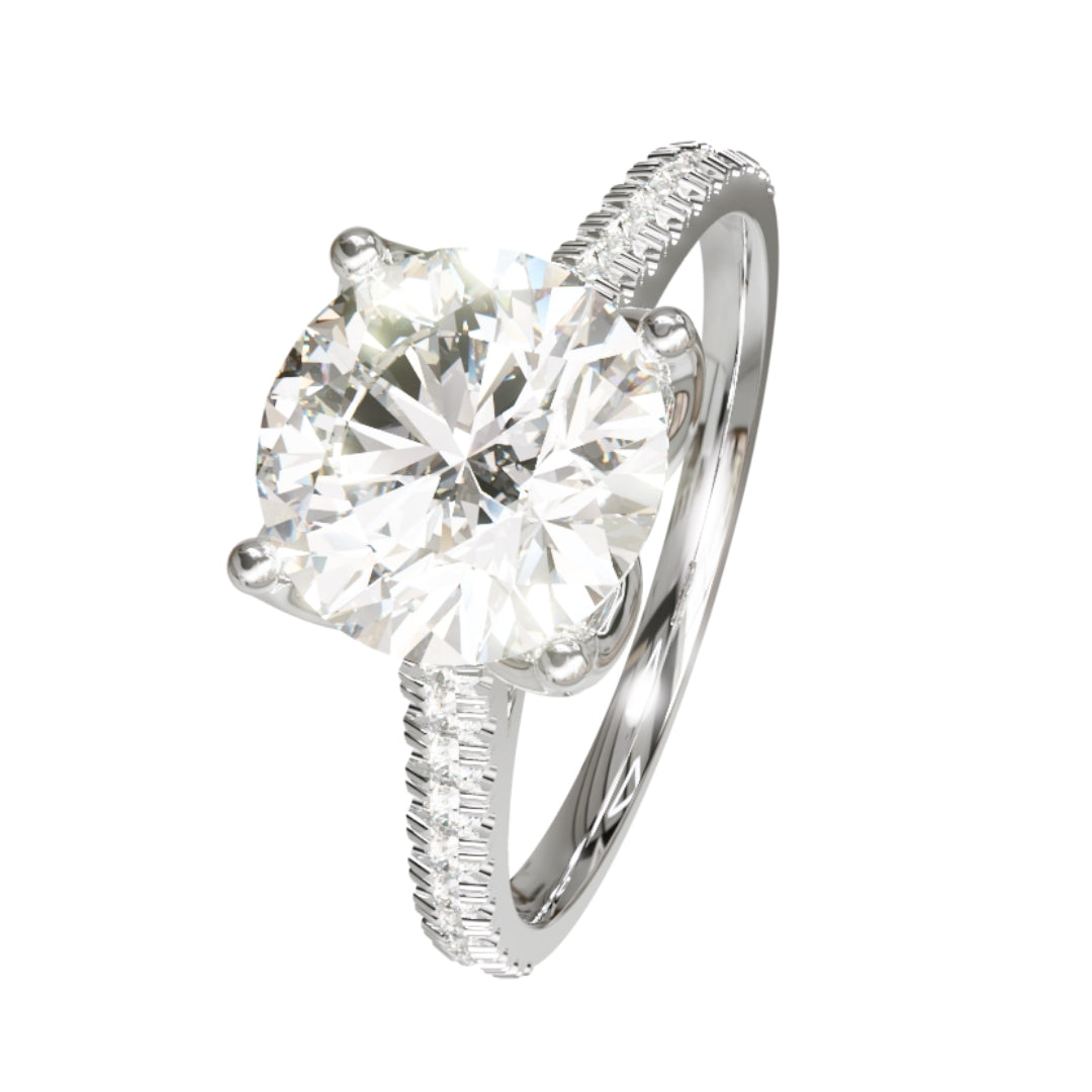 Lab Grown Diamond Round Shoulder Set Ring