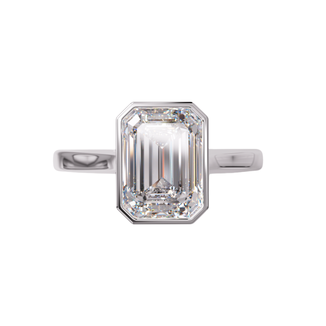 Lab Grown Diamond Emerald Single Stone Ring