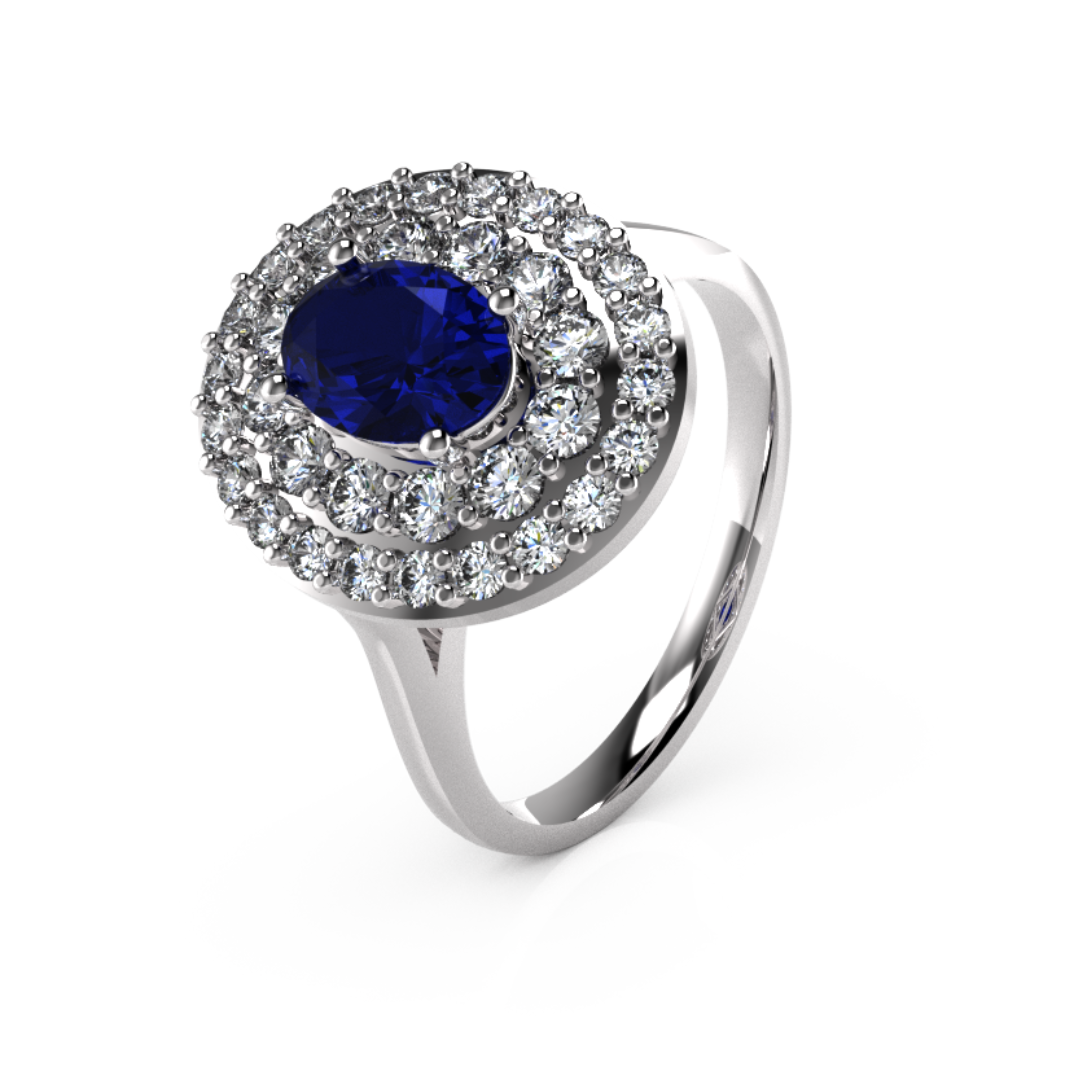 Oval Centre with Double Halo