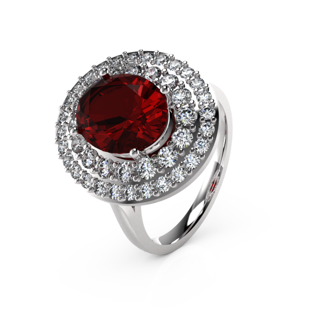 Oval Centre with Double Halo