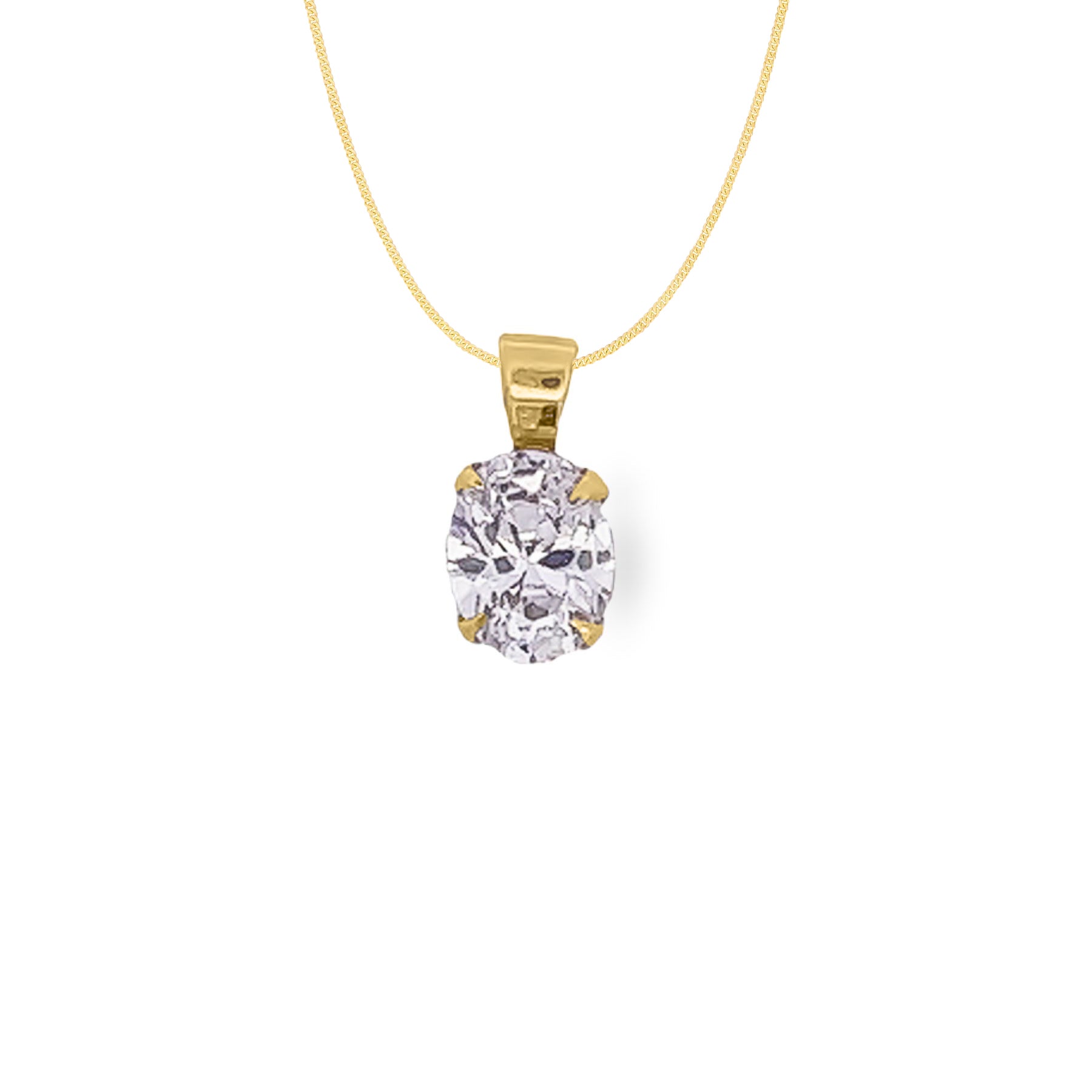 Oval Solitaire Pendant