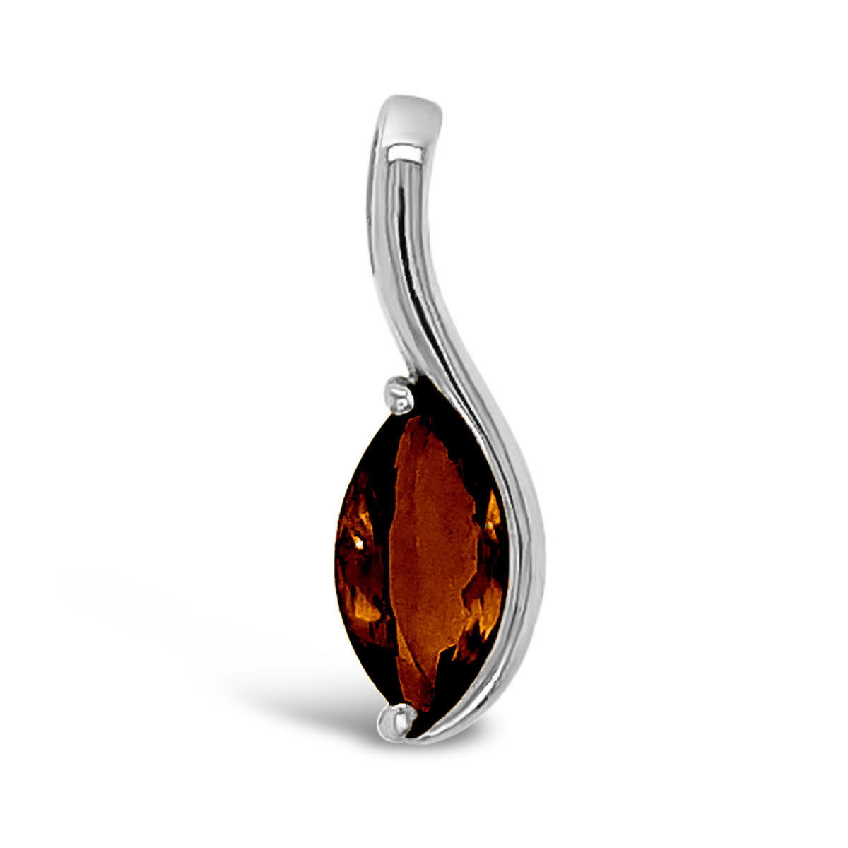 Single Stone Navette Pendant