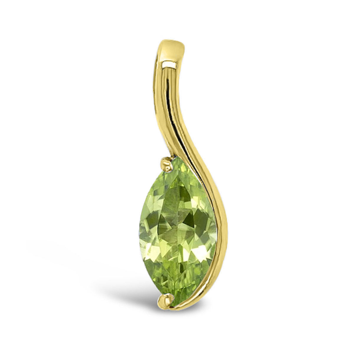 Single Stone Navette Pendant