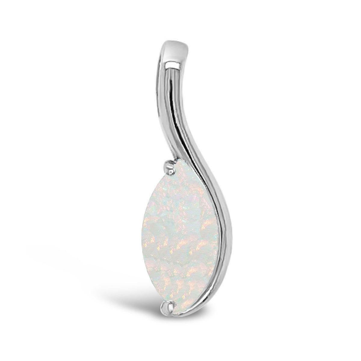 Single Stone Navette Pendant