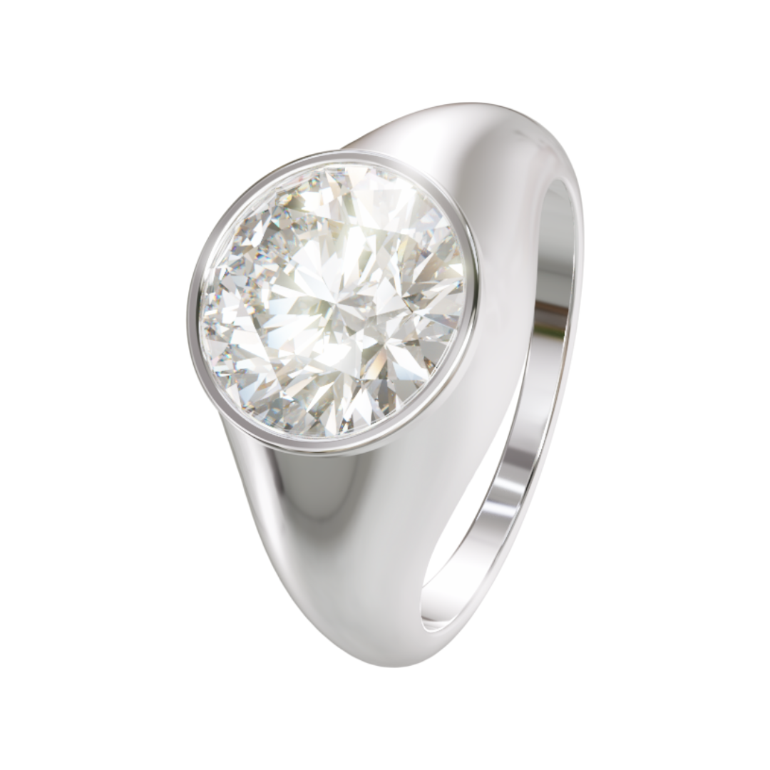 Lab Grown Diamond Round Single Stone Ring