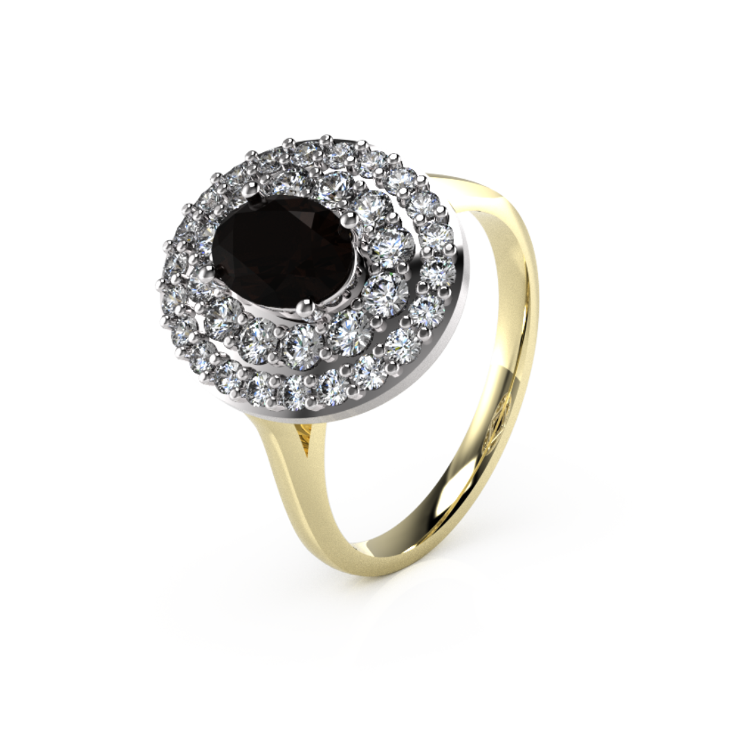 Oval Centre with Double Halo