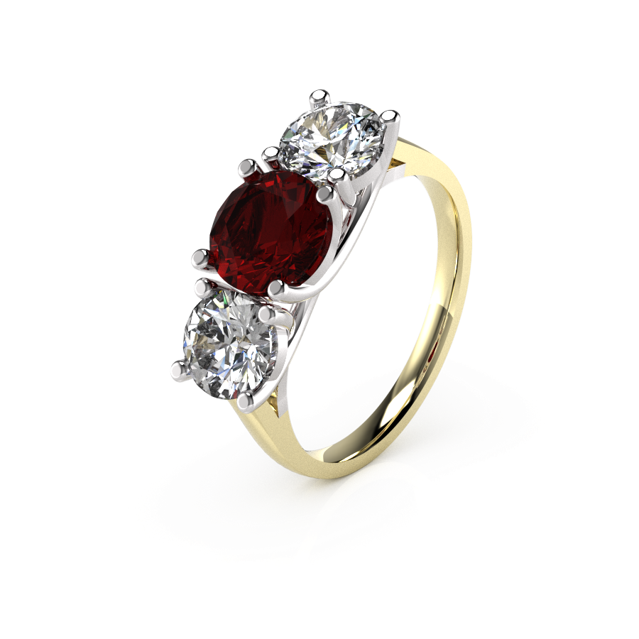 Gemstone Three Stone Round
