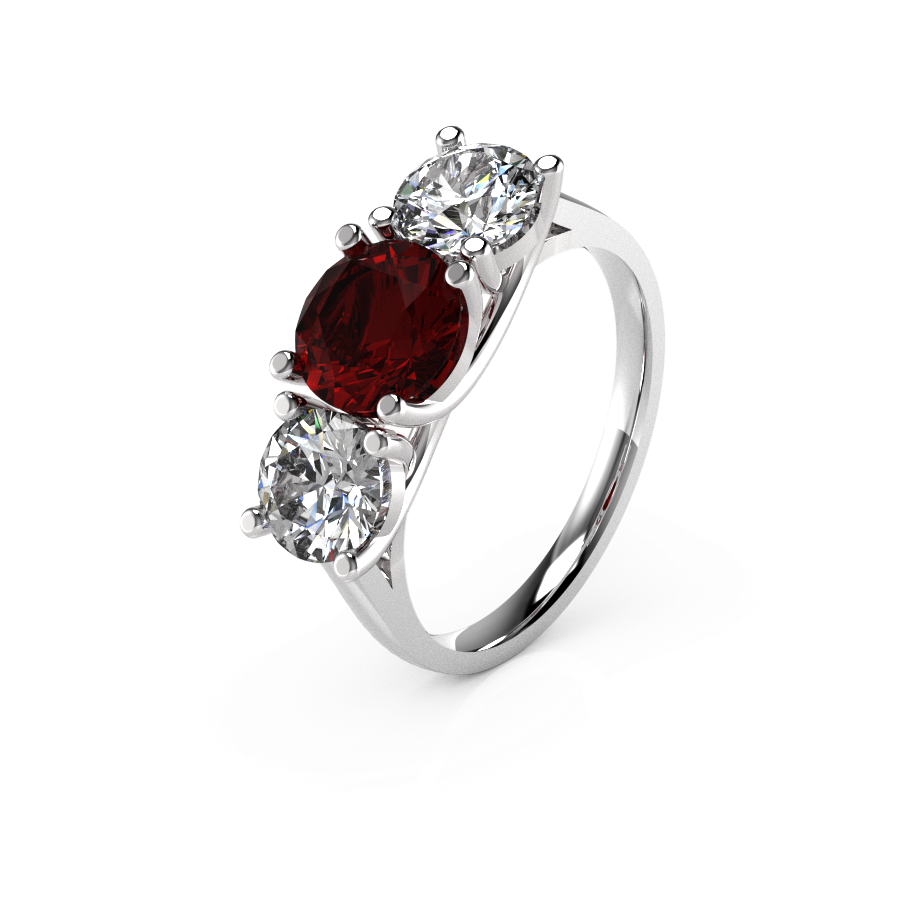 Gemstone Three Stone Round