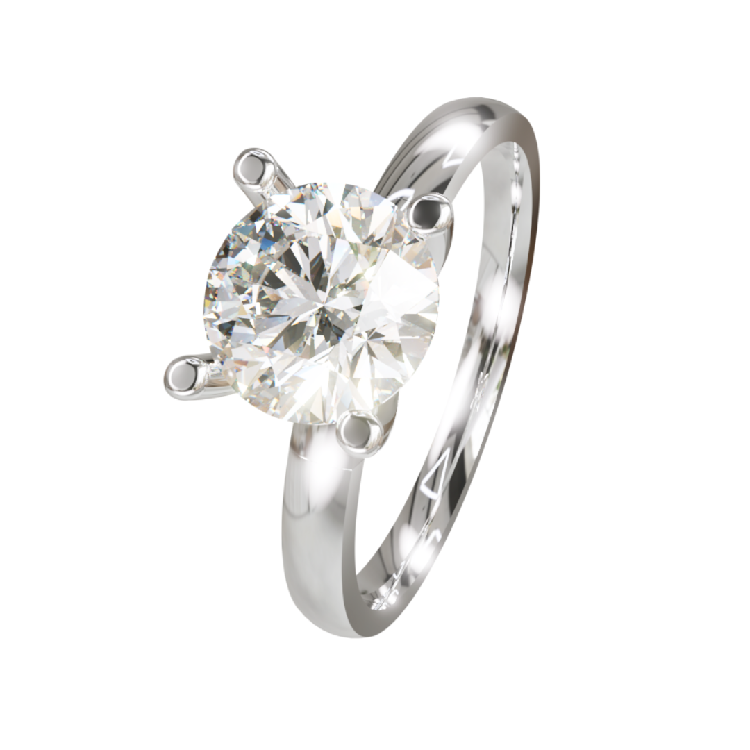 Lab Grown Diamond Round Single Stone Ring