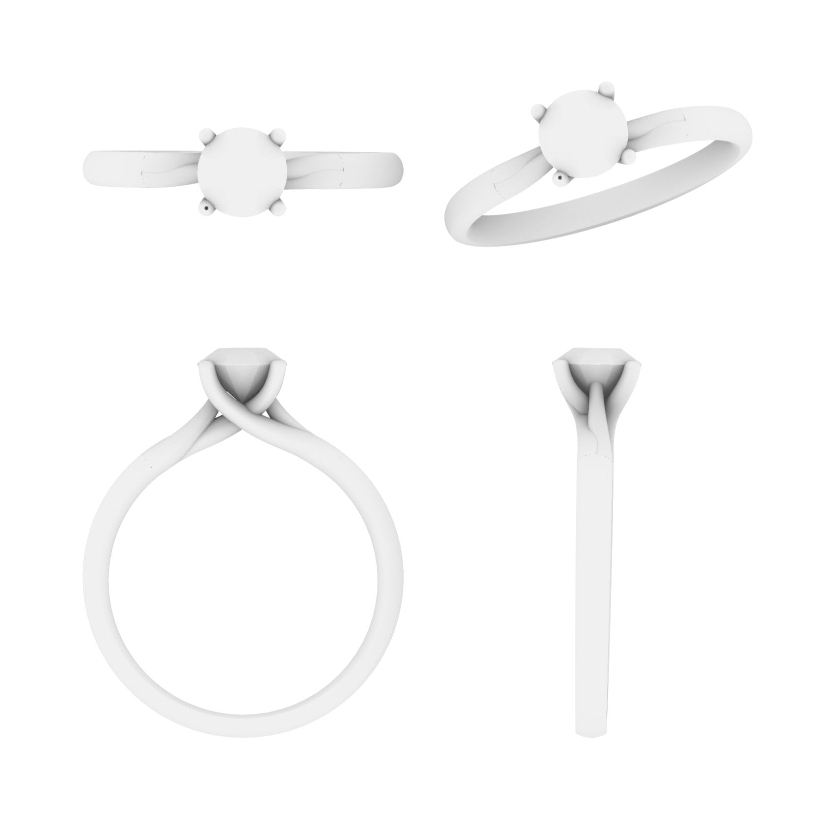 Lab Grown Diamond Round Single Stone Ring