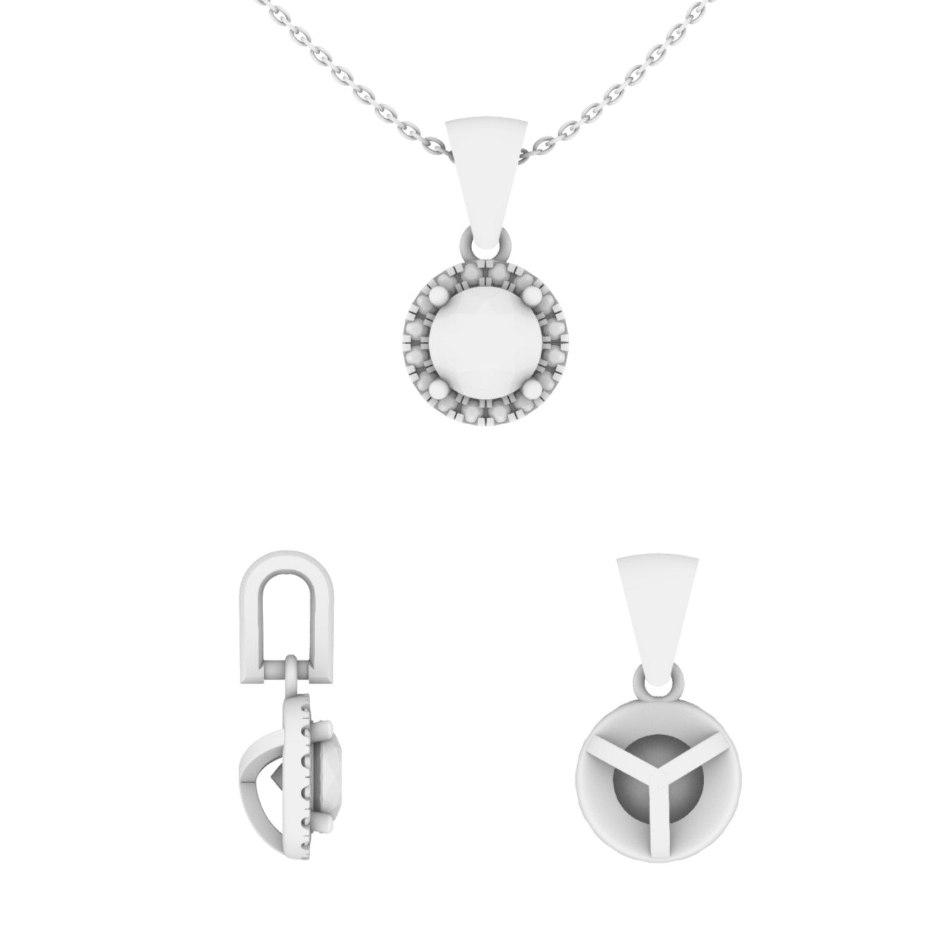 Lab Grown Diamond Round Halo Pendant