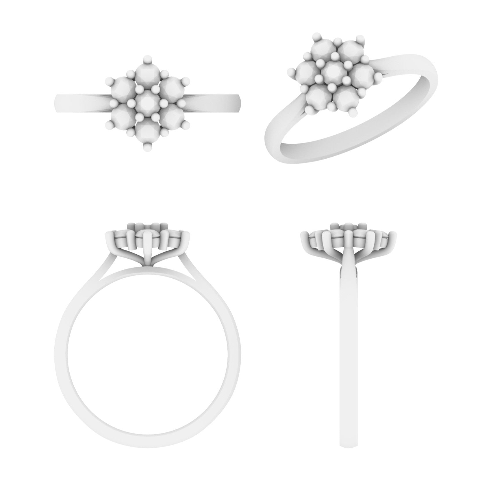 Lab Grown Diamond Cluster Ring (In Stock)