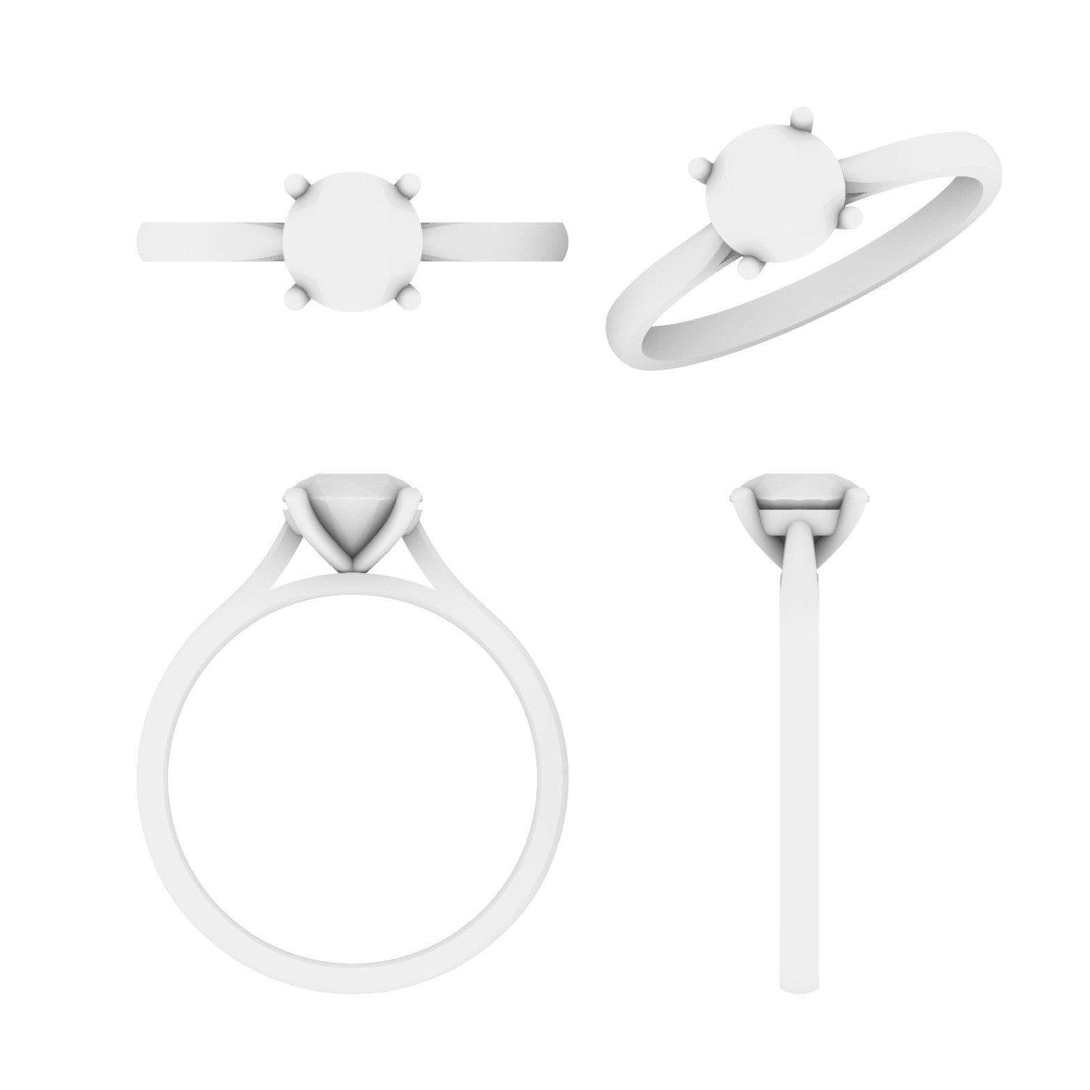 Lab Grown Diamond Round Single Stone Ring (In Stock)