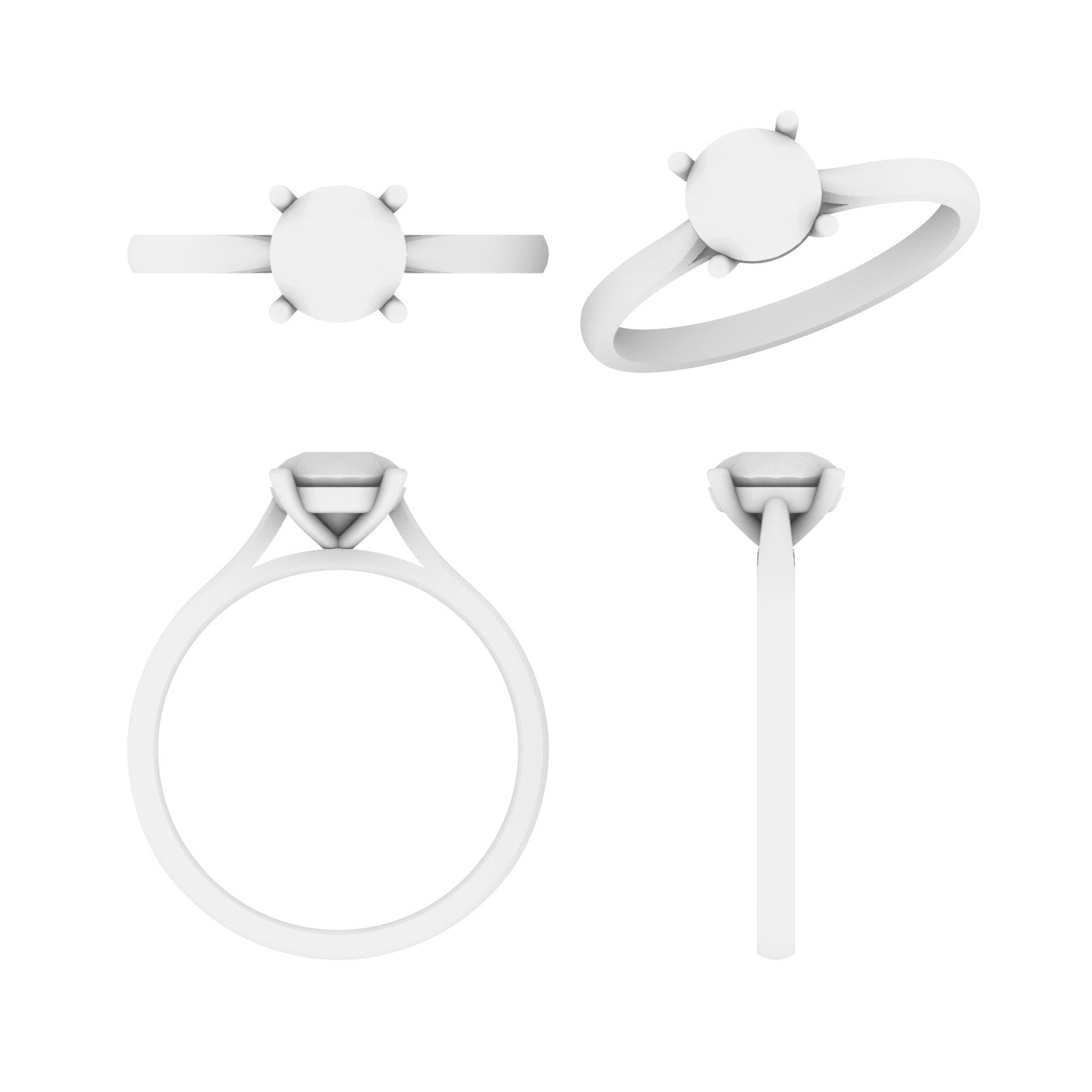 Lab Grown Diamond Round Single Stone Ring