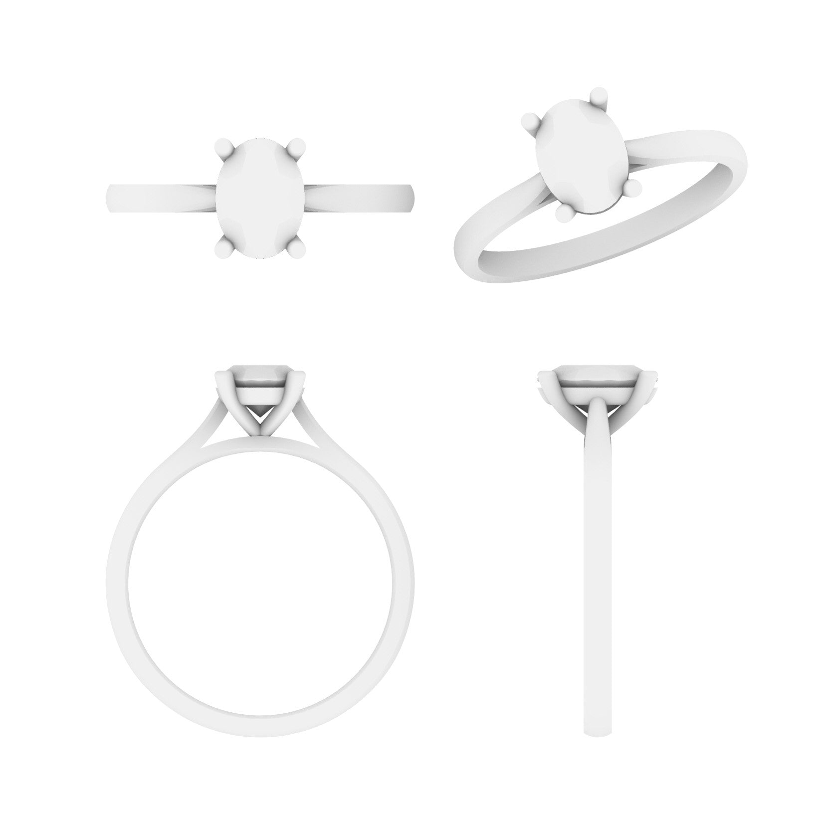 Lab Grown Diamond Oval Single Stone Ring