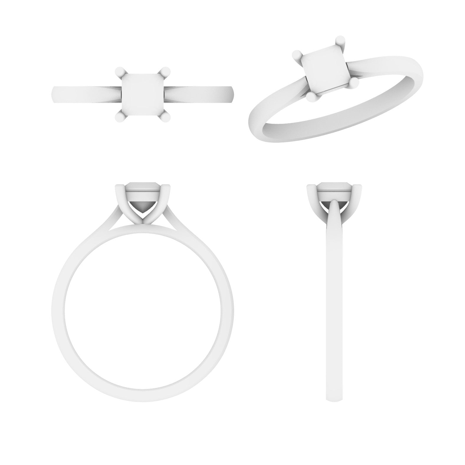 Lab Grown Diamond Princess Single Stone Ring